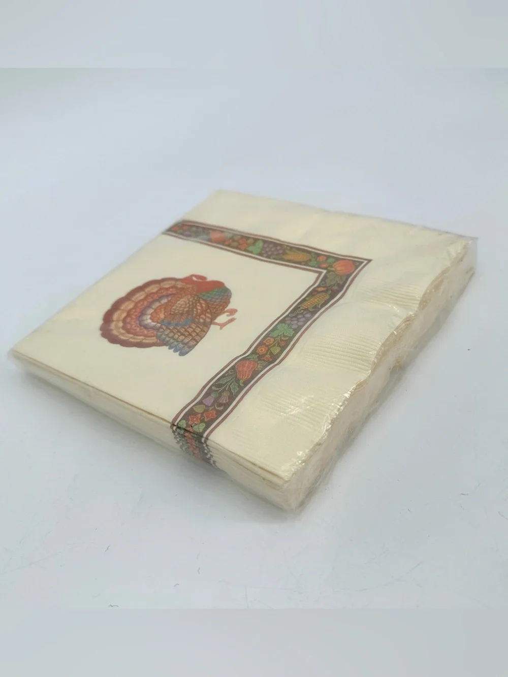 VTG Hallmark Paper Napkins New in Package Thanksgiving Turkey Print 16 Ct - READ